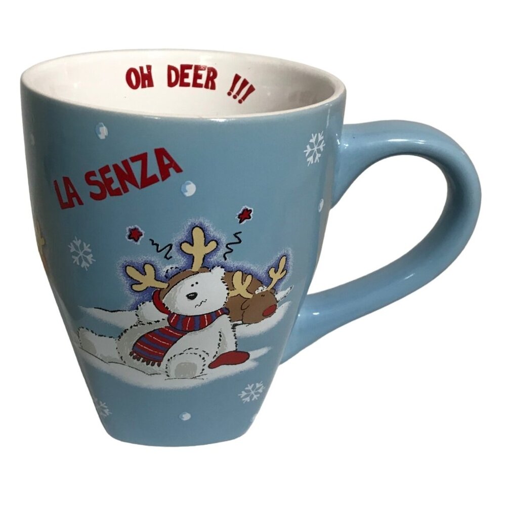 La Senza Mug Holiday Ceramic Oh Deer Reindeer Design Polar Bear Gift Christmas